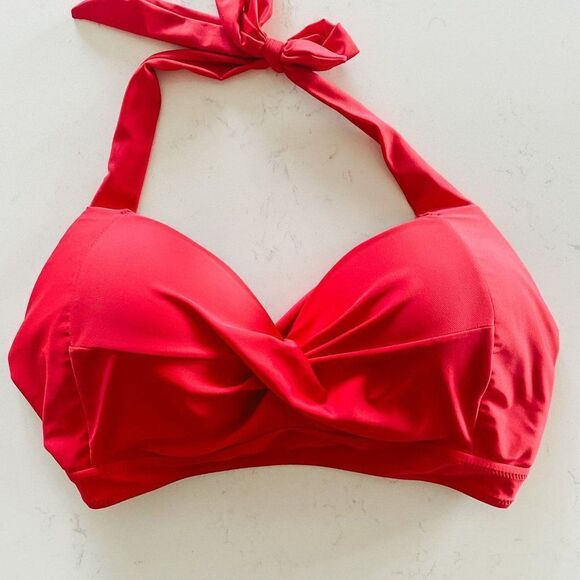 Sexy Red Lightly Padded Halter Swim Suit Top, Size XXL - Picture 8 of 11